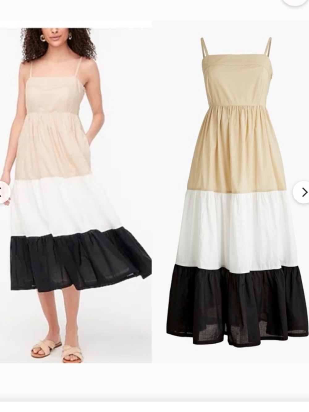 J. Crew Square-Neck Tiered Color-block Dress
